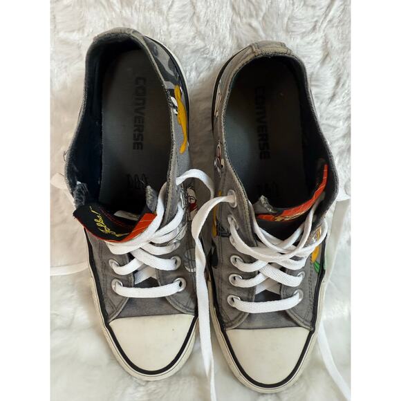 Converse Looney Tunes Chuck All Star Low Top Gray Bugs Bunny Daffy Duck M6 / W8 - Picture 11 of 13